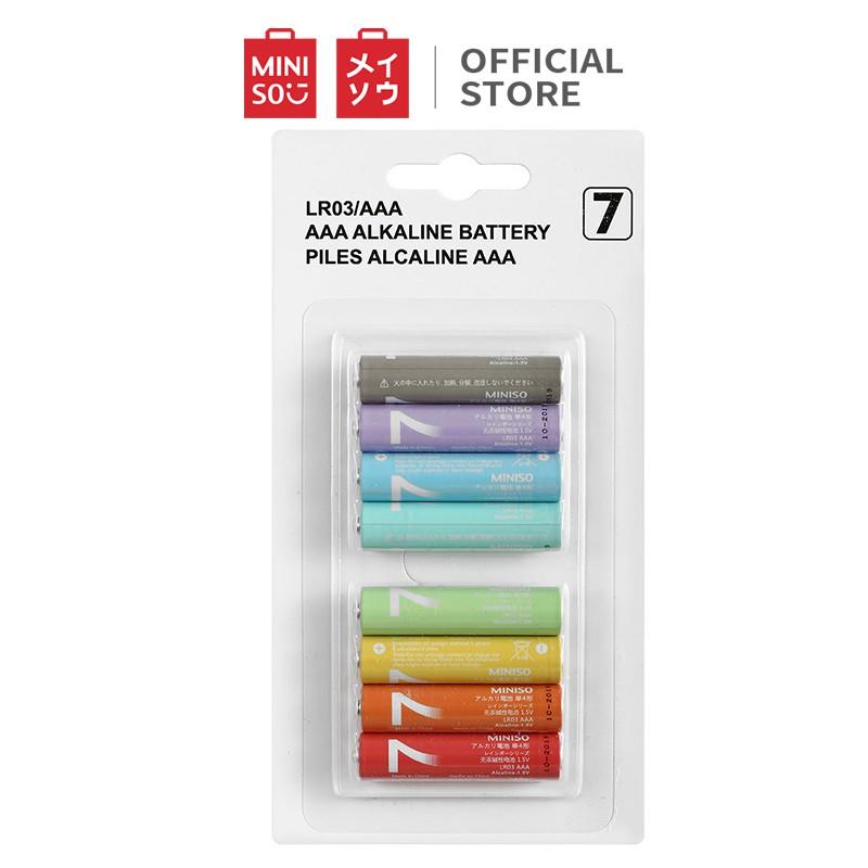 Pin AA/AAA, vỉ 8 viên Miniso (Đầy màu sắc) - Hàng chính hãng