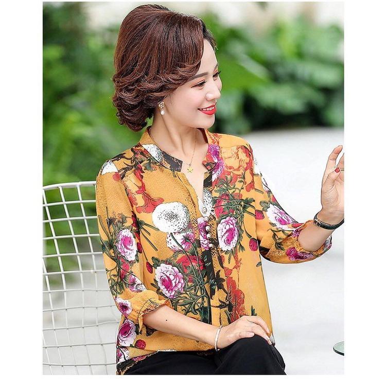 Đồ bộ trung niên, bộ mặc hằng ngày nữ sang trọng, cổ chui tay ngắn sang trọng, Set trung niên mặc hằng ngày full size