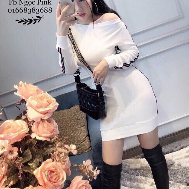 Váy len trễ vai