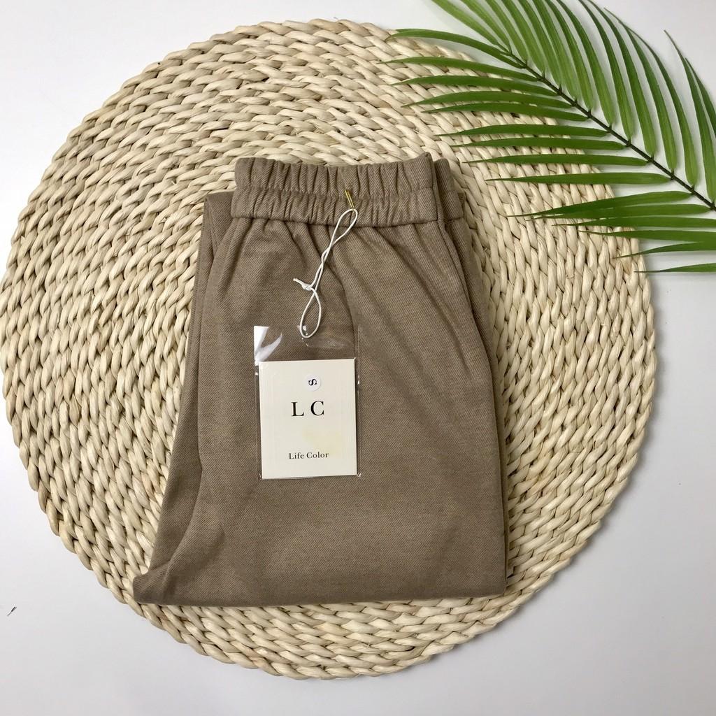 Quần baggy nữ ERIS chất dạ cao cấp lưng chun cạp cao siêu đẹp