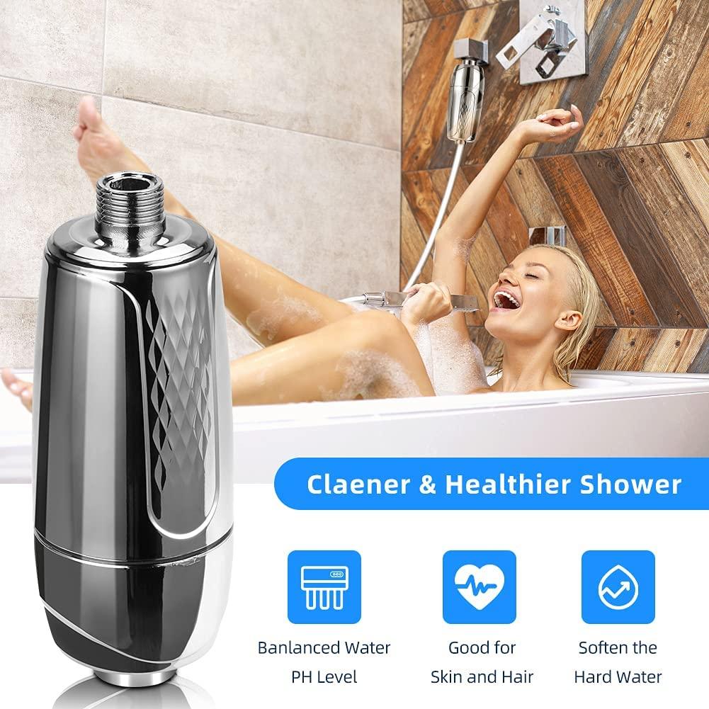 Bộ lọc vòi hoa sen Bộ lọc đầu vòi hoa sen 10 giai đoạn với hộp lọc có thể thay thế Đầu vòi hoa sen làm mềm nước để  clo cho nước cứng