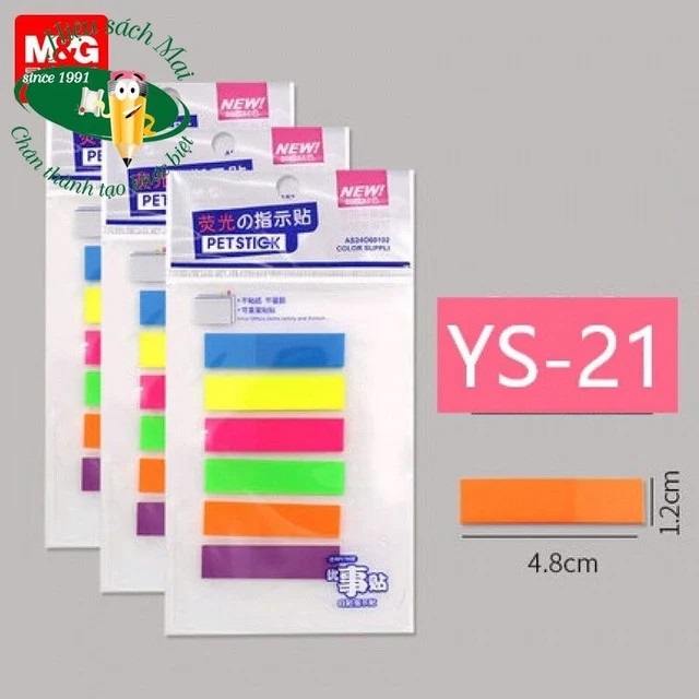 Giấy phân trang / Đánh dấu trang / Sticky Note 6 màu M&amp;G YS-21, 6*20 Sheet