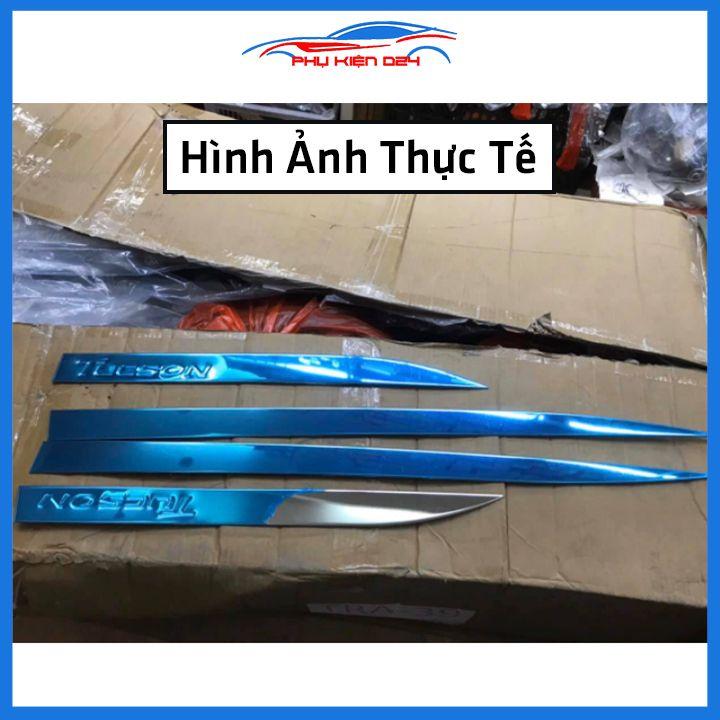 Bộ ốp nẹp sườn Tucson 2016-2017-2018-2019-2020-2021 mạ crom bản to trang trí làm đẹp xe