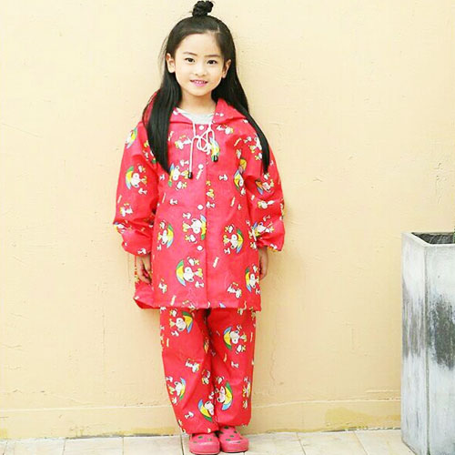 Bộ Áo Mưa Trẻ Em Vải Dù Hoạt Hình Cho Bé Từ 9-11 Tuổi, Áo Mưa Trẻ Em Cute