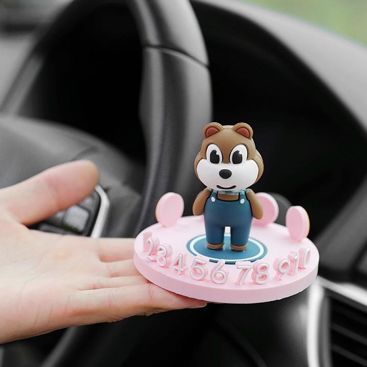 Thẻ Đỗ Xe Tạm Thời Hình Tròn Họa Tiết Hoạt Hình Trang Trí Nội Thất Xe Hơi