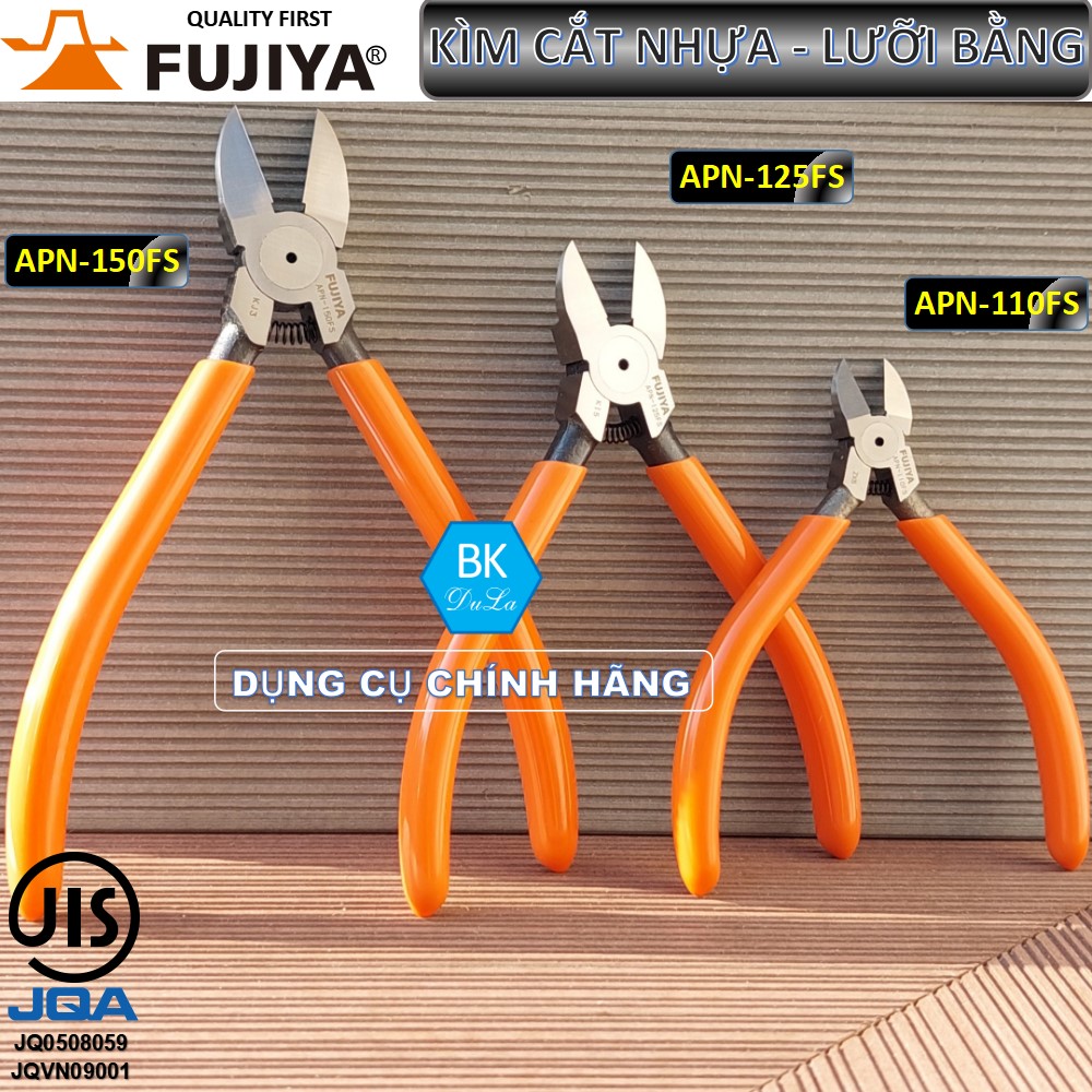 Kìm cắt nhựa - Kìm cắt Bavia lưỡi bằng 5 inch /125mm Fujiya APN-125FS GENUINE Công nghệ Nhật Bản