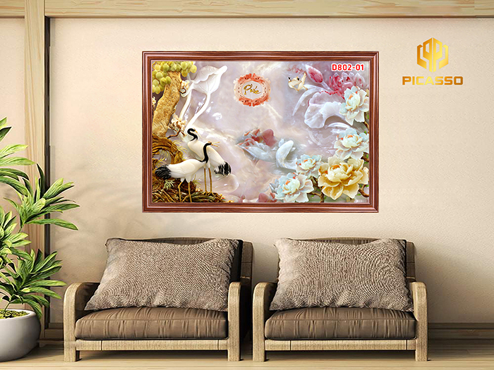Tranh kính cường lực Hoa ngọc D802 01