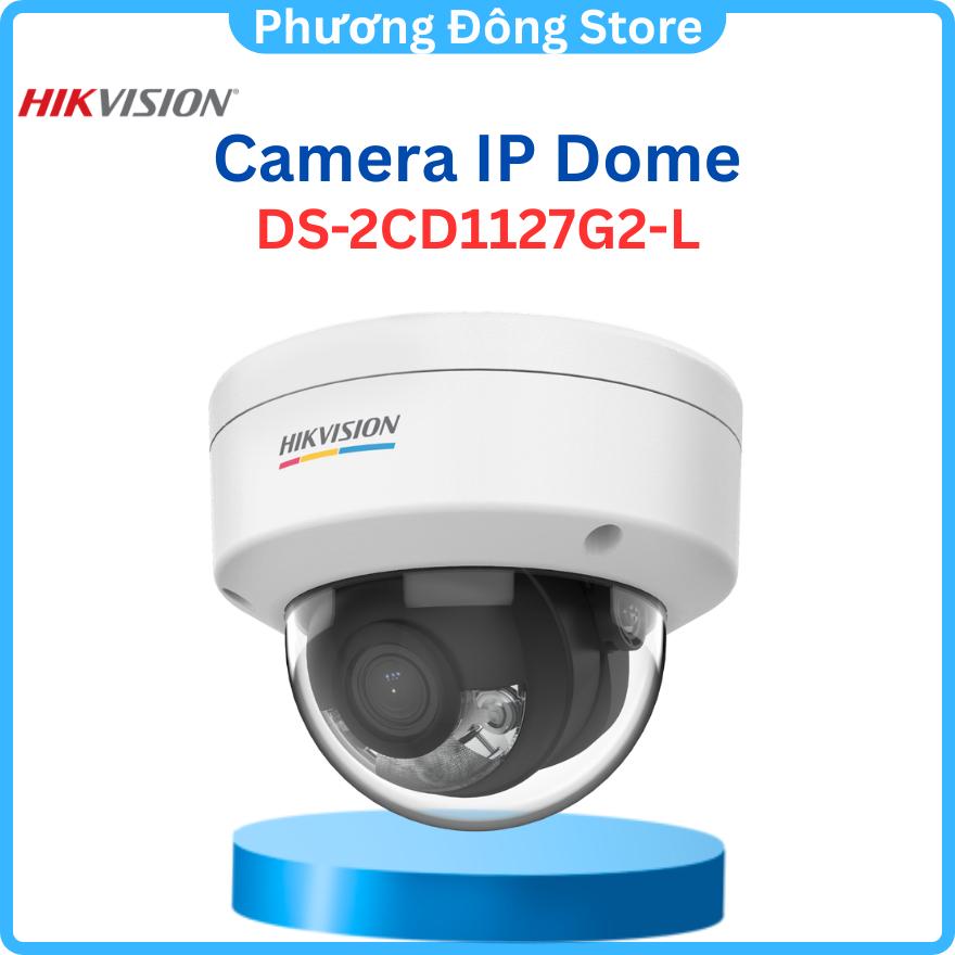 CAMERA IP HIKVISION DS-2CD1127G2-L hình ảnh màu sắc 24/7, Vỏ kim loại,bù ngược sáng, nhận dạng con người và phương tiện. ,.-Hàng chính hãng