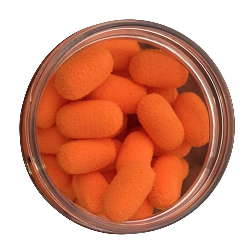 15pcs/Box  Up Boilies Floating Ball Beads Capsule Shape Baits Orange