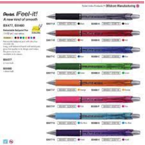 Bút bi bấm Pentel ngòi 0.7mm BX477