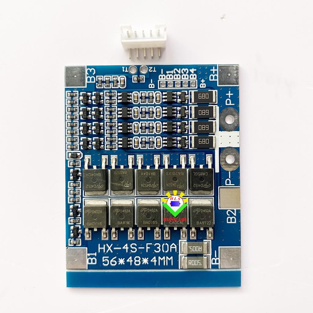 Bo mạch bảo vệ pin lithium 4S 30A BMS 14.8V 12.8V 18650 LiFePO4 Cân bằng mạch tích hợp với cáp
