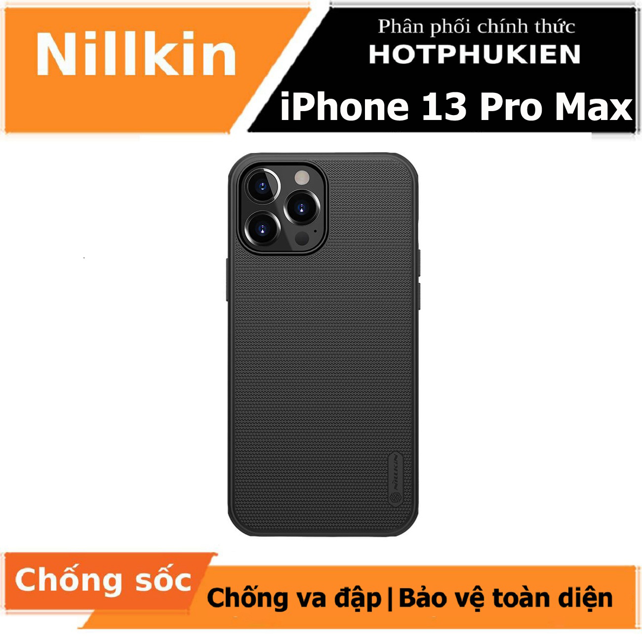 Ốp lưng cho iPhone 13 Pro Max chống sốc mặt lưng nhám hiệu Nillkin Super Frosted Shield Pro cho khả năng chống sốc cực tốt, chất liệu cao cấp, mặt lưng nhám sang trọng - Hàng nhập khẩu