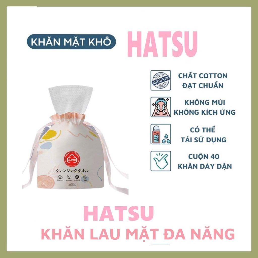 KHĂN LAU MẶT DÙNG 1 LẦN COTTON ĐA NĂNG NHẬT BẢN HATSU LAU MẶT , LAU KHÔ , LAU ƯỚT - KHĂN TẨY TRANG SIÊU SẠCH 40 KHĂN