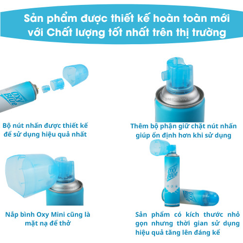 Bình Oxy Mini cầm tay chứa oxy tinh khiết 98%