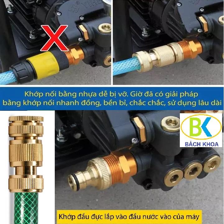 Bộ khớp nối nhanh (đồng thau) đầu vào cho máy rửa xe áp lực cao, máy xịt rửa cao áp, máy rửa xe gia đình