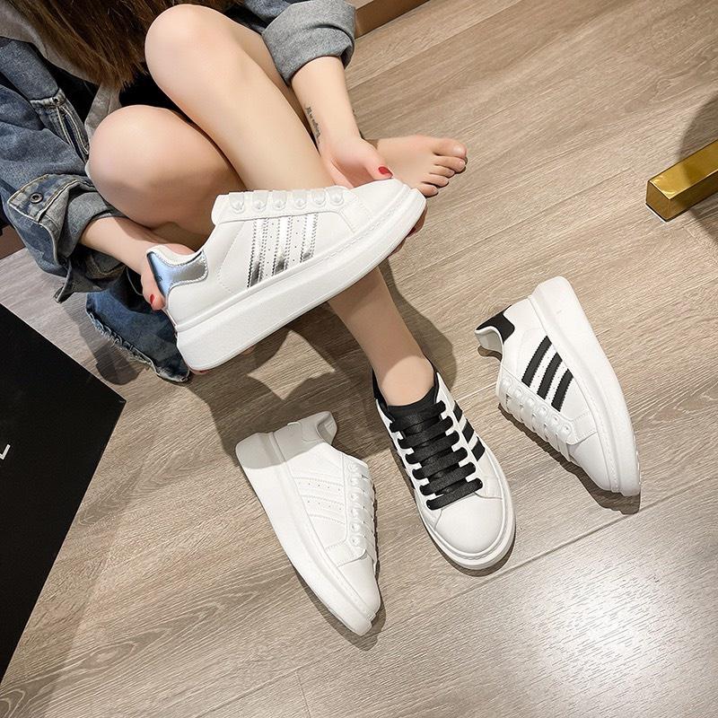 Giày sneaker đế cao nam nữ phối sọc thời trang - ALEX