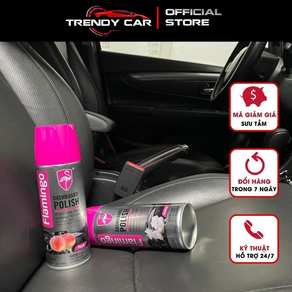 Bình xịt dưỡng bóng nội thất ô tô FLamingo F004 hương nhài, hương đào, cà phê