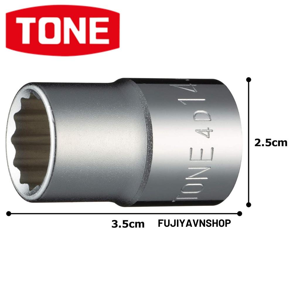 Đầu tuýp 12 cạnh ngắn Tone HP4D-14 ra đầu lục giác 14mm