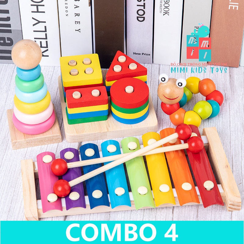 Combo 3-8 món đồ chơi gỗ Montessori cho bé tư duy, phát triển trí tuệ vừa học vừa chơi - Đồ chơi thông minh cho bé