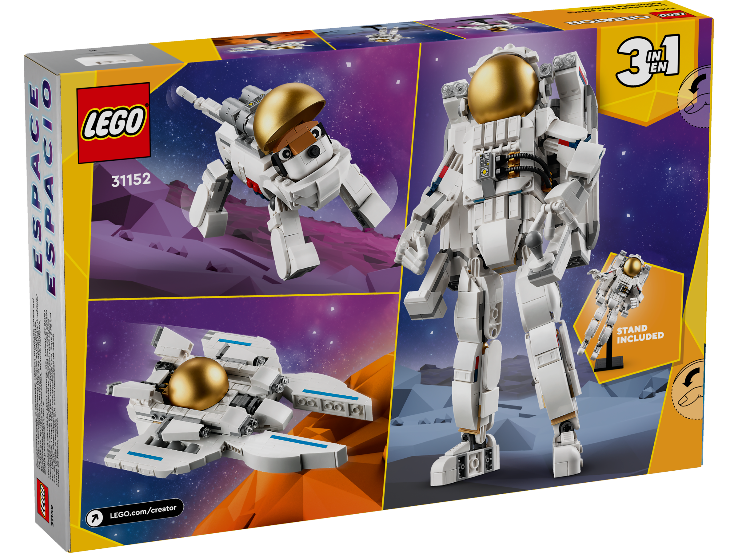 Đồ Chơi Lắp Ráp Mô Hình Phi Hành Gia 3 In 1 - Space Astronaut - Lego Creator 31152 (647 Mảnh Ghép)