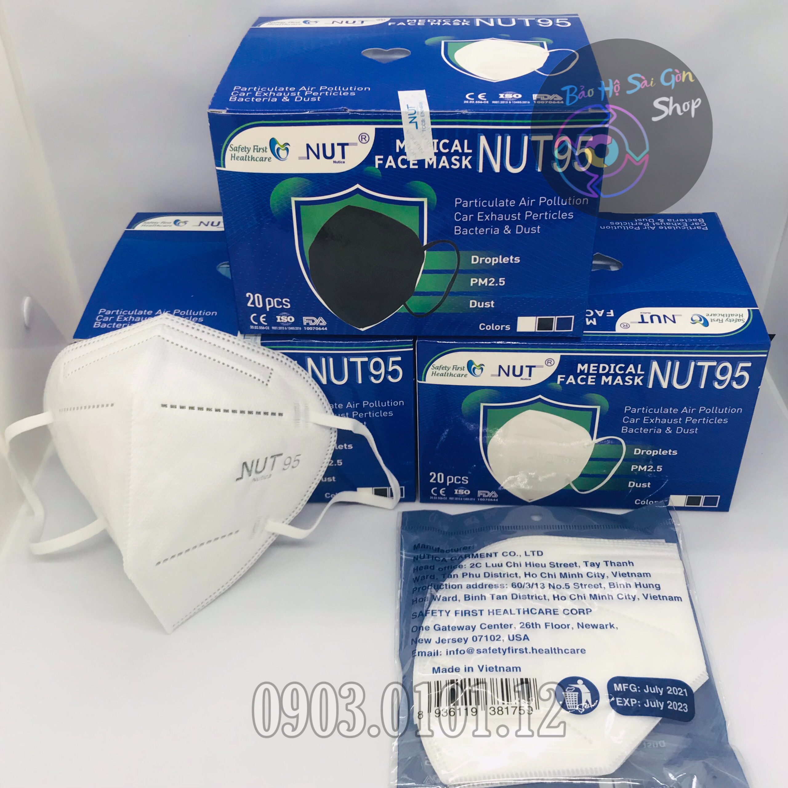 Khẩu trang n95 Nut chính hãng, kn95 5 lớp kháng khuẩn cao cấp hộp 20 cái