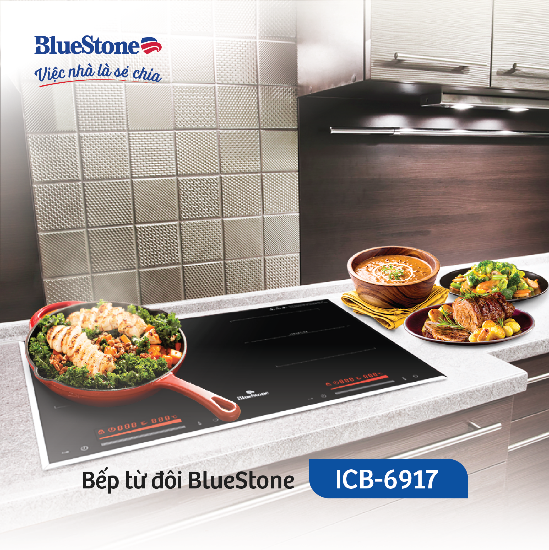 Bếp hỗn hợp quang từ BlueStone ICB-6917 (3400W - Malaysia)- Hàng chính hãng