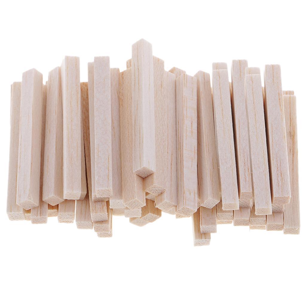 2x 60Pcs Balsa Wood Stick Unfinished Woodcraft Rectangle Wooden Stick Modelling