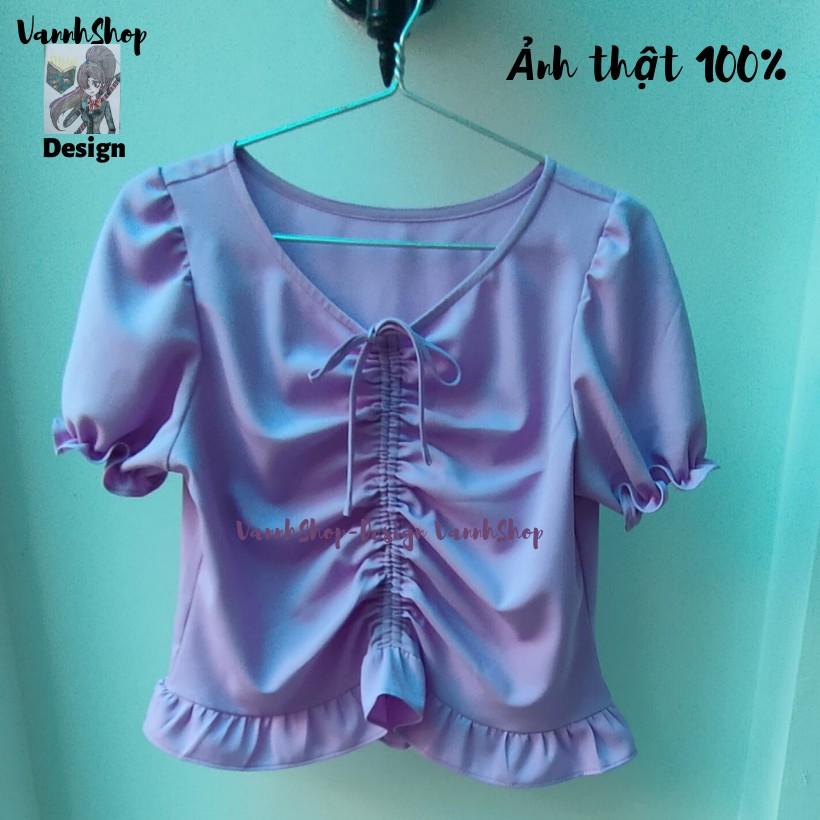 Áo Croptop New Design  Thiết Kế Cổ V ,Áo Nữ Xinh Đẹp Chất Vải Lụa ,Mặc Mát AO0003