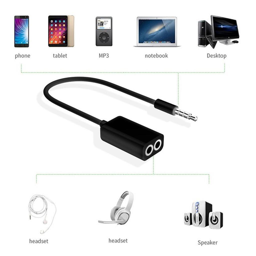 3.5mm Stereo Male Plug to Dual Female  Audio Extension Y Splitter Cable