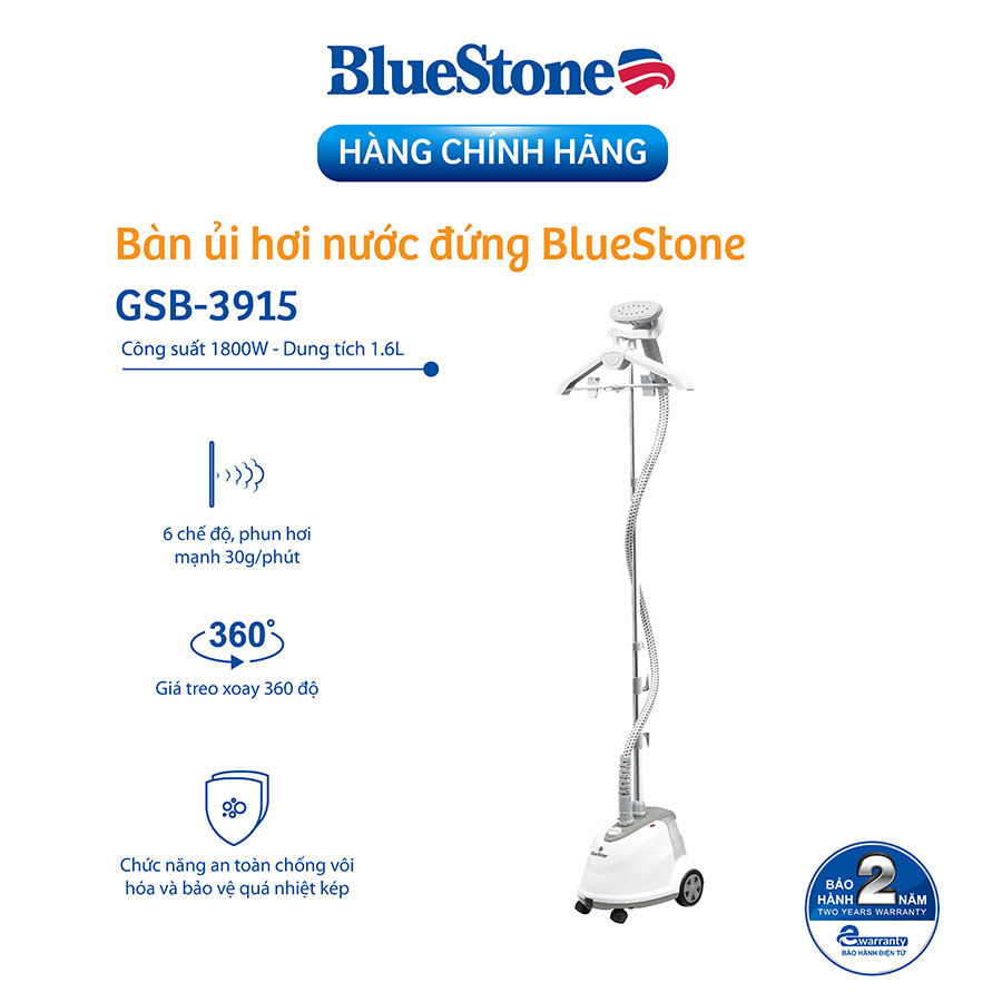 Bàn Ủi Hơi Nước Đứng Bluestone GSB-3915 (1800W) - Hàng chính hãng