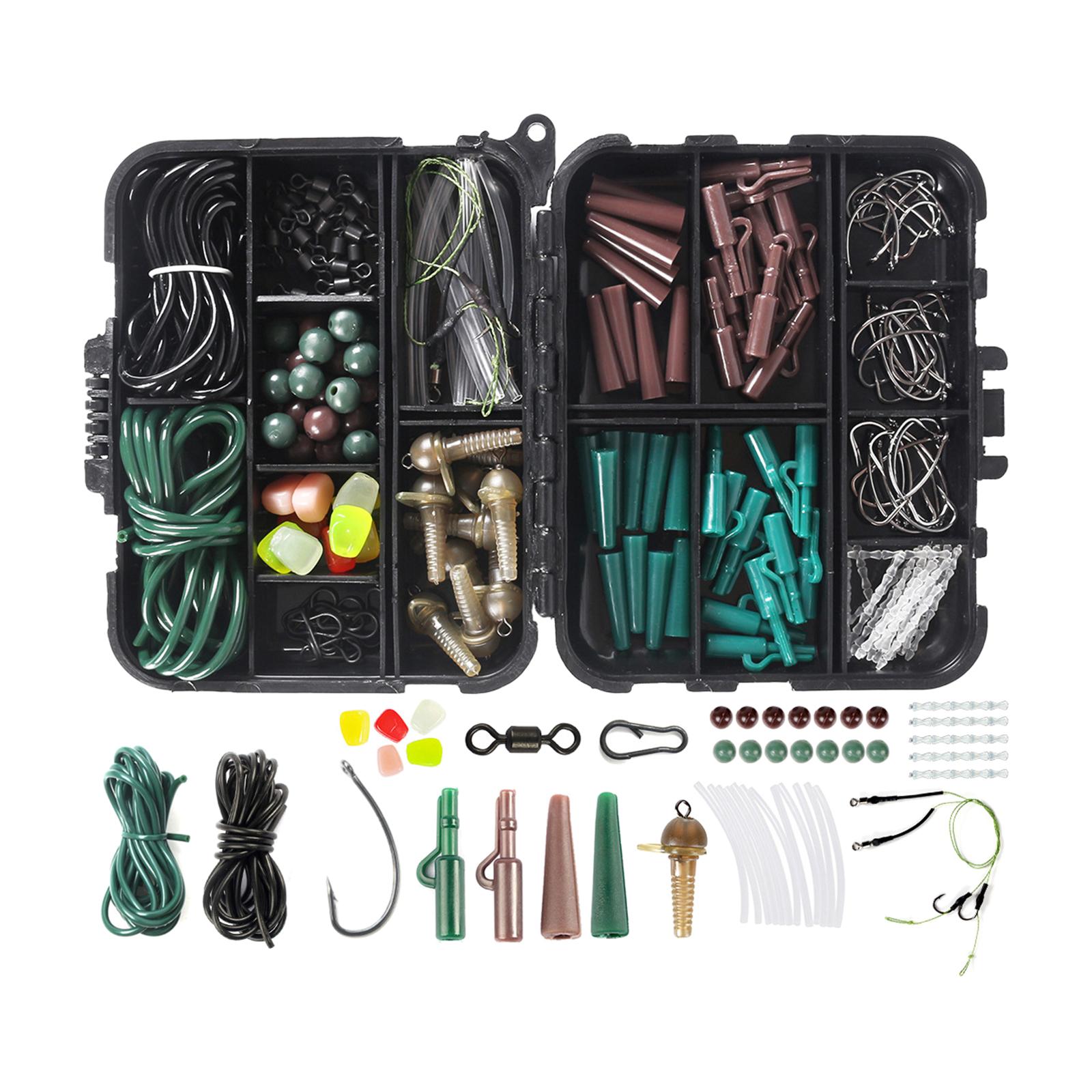 Fishing Tackle Kit 254pcs, Fishing Accessories Set with Tackle Box Off Set Hooks, Swivel Slides, Terminal Tackles Box for Saltwater and Freshwater