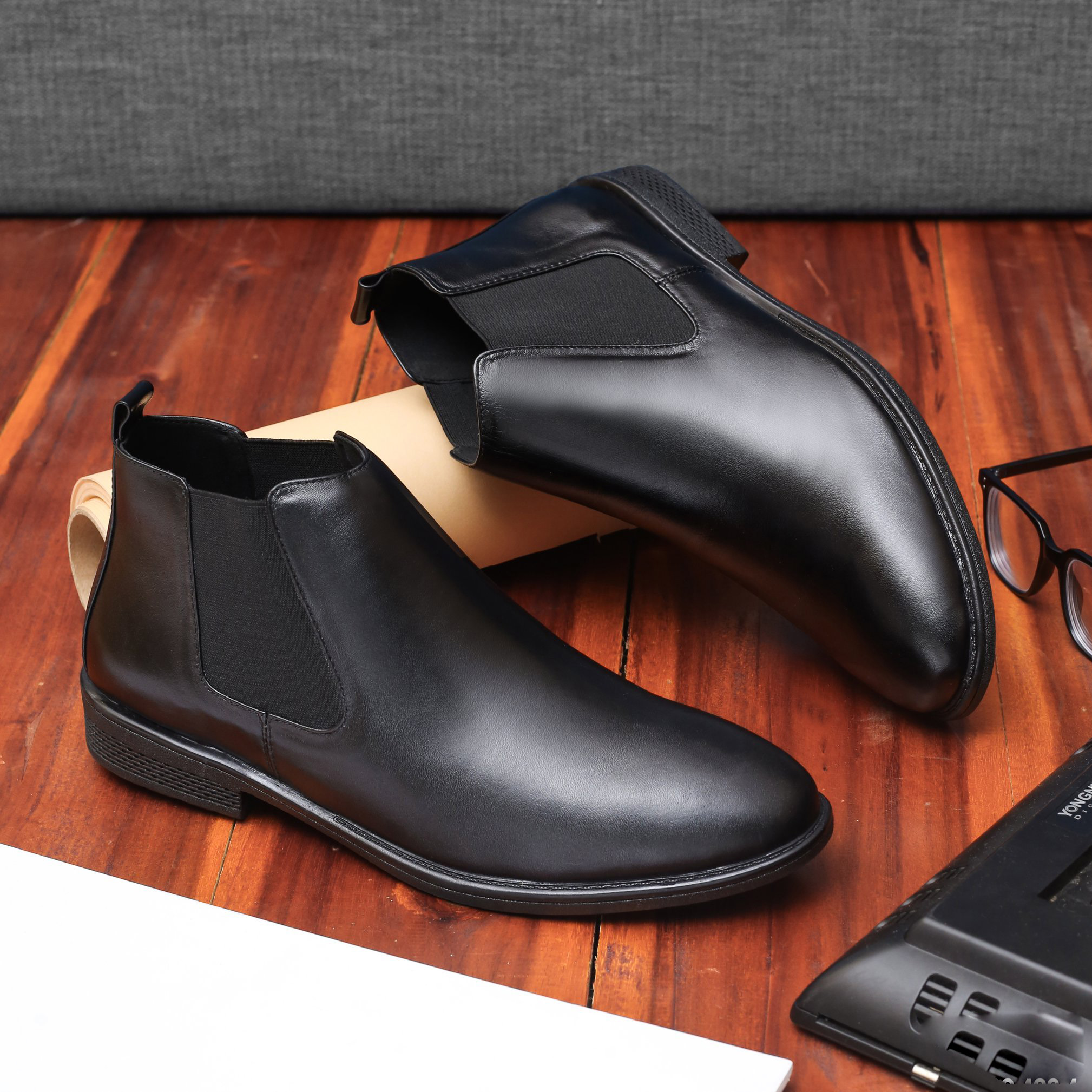 Chelsea Boots Nam Cổ Lửng Form Cực Chuẩn Cổ Chun Tôn Dáng