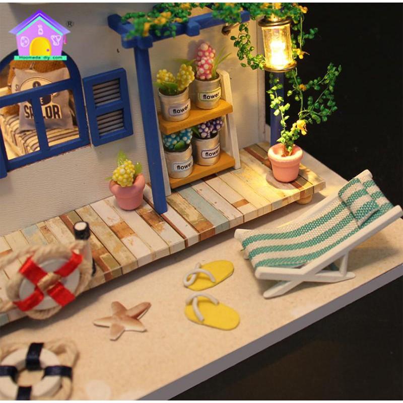 Mô hình nhà DIY Doll House Blue Coast quà tặng trang trí