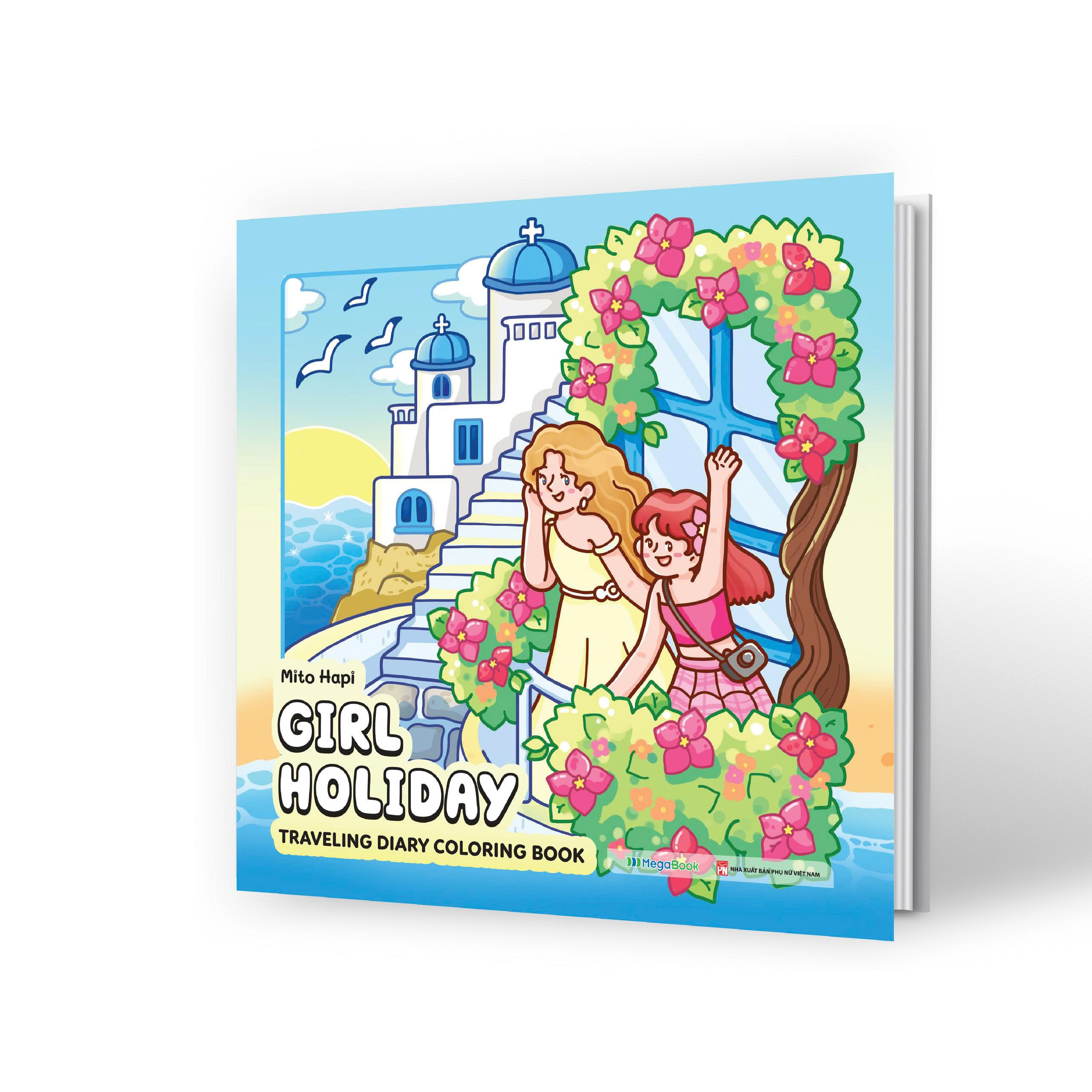 Sách Girl Holiday Traveling Diary Coloring Book