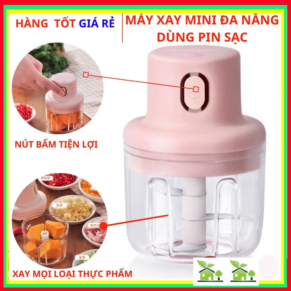 Máy xay tỏi ớt mini 250ml đa năng sạc điện cổng usb cầm tay tiện lợi
