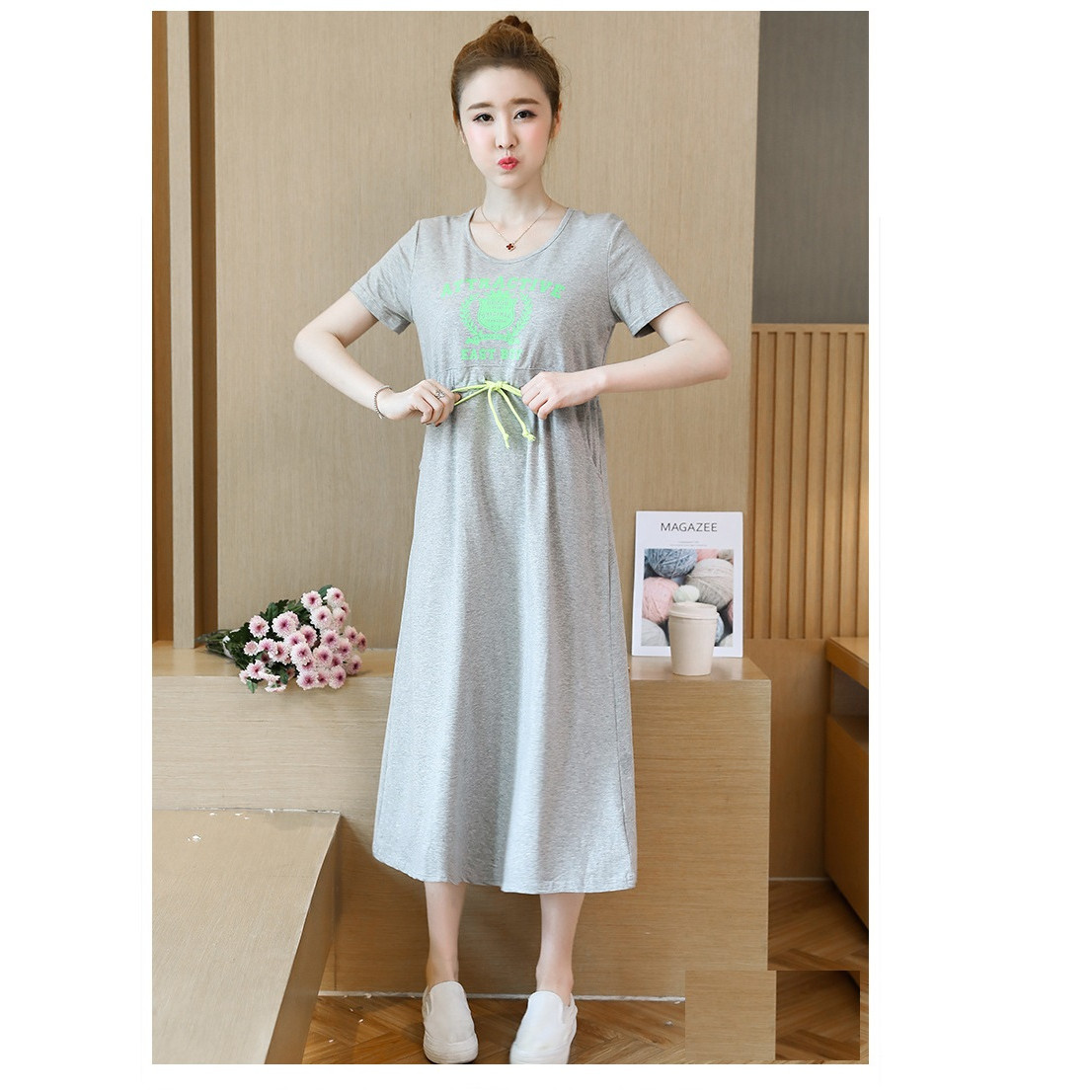 ĐẦM BẦU COTTON DÁNG DÀI DR2516