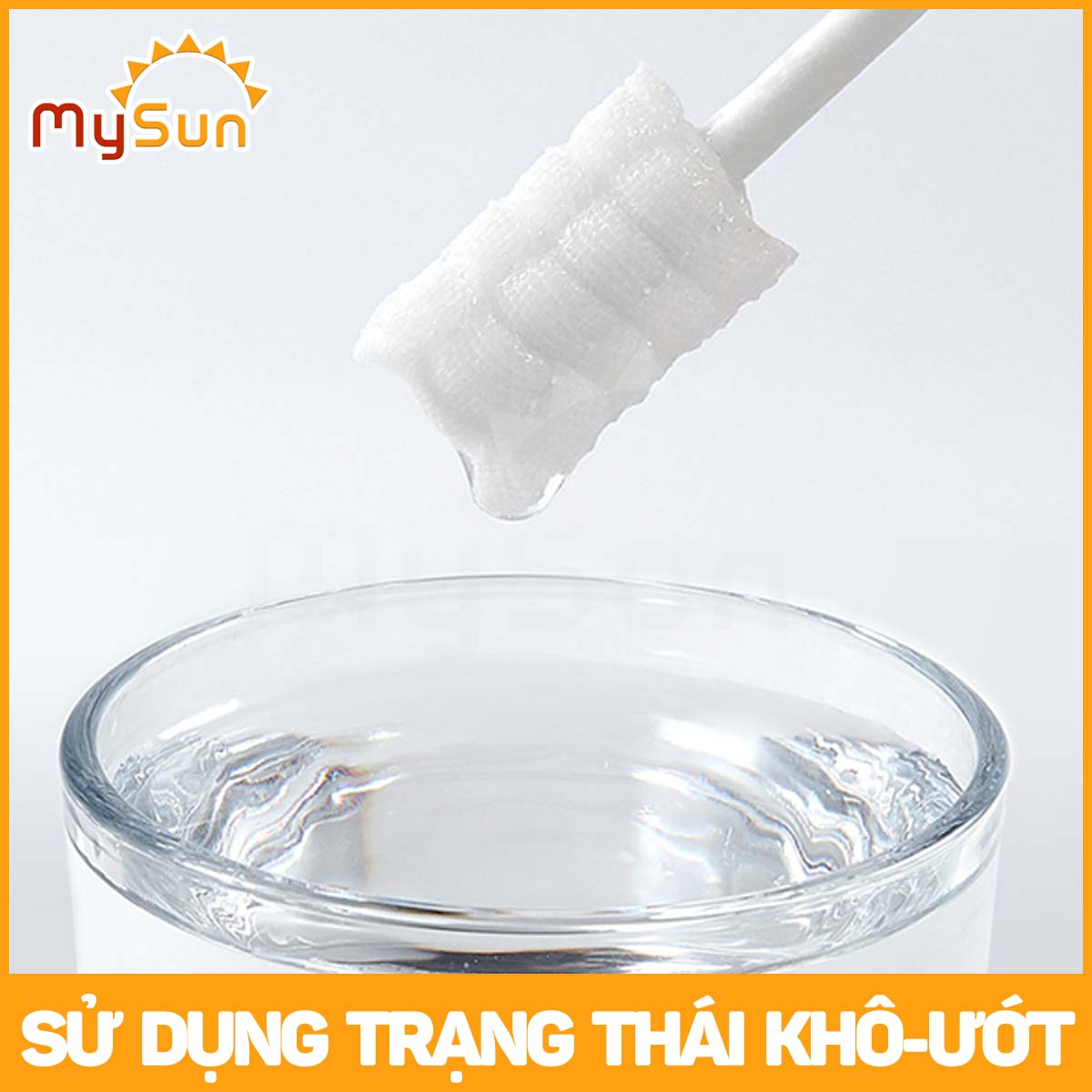 Vệ sinh rưa lưỡi răng miệng cho bé sơ sinh bằng que gạc tăm 100% bông cotton MySun