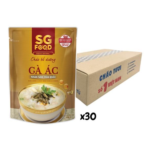 Thùng 30 Gói Cháo Bổ Dưỡng Sài Gòn Food Gà Ác Nhân Sâm 240g