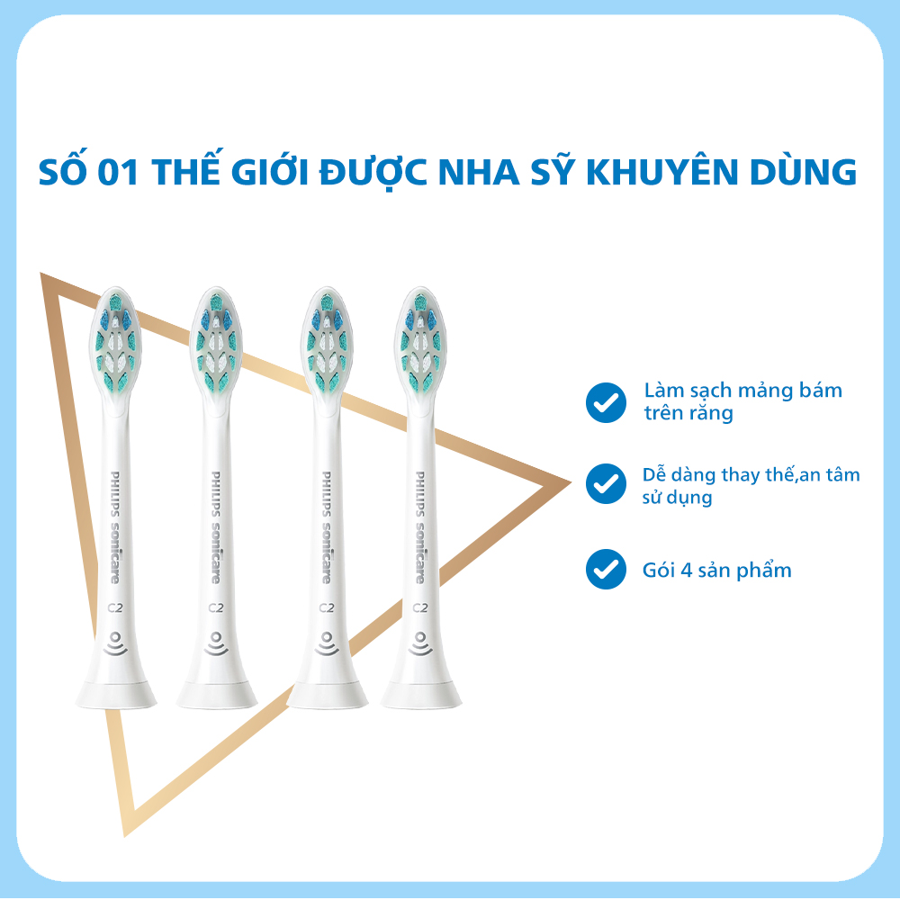 Bàn chải điện Philips Sonicare HX3641/41 + 4 đầu thay thế HX9024/67 (combo 12 tháng) bảo hành 2 năm