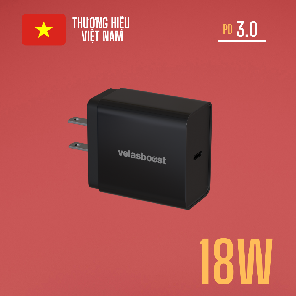 Sạc nhanh velasboost 18W PD V1 - Hàng Chính Hãng