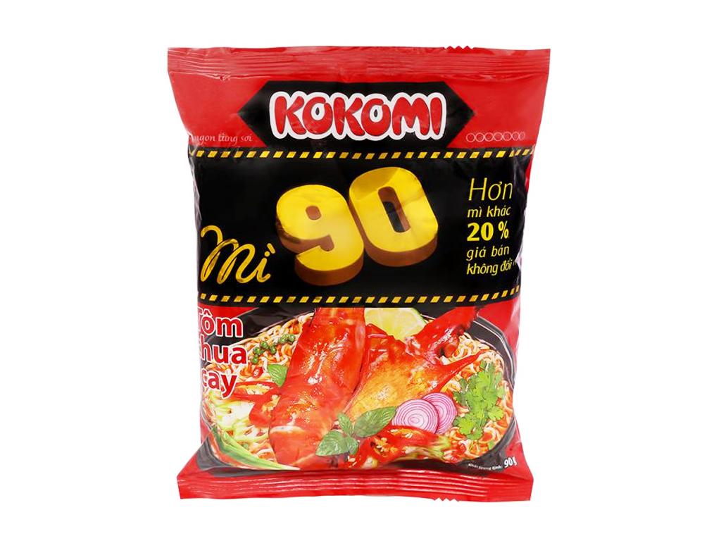 Thùng 30 Gói Mì Kokomi Đại 90gram Tôm Chua Cay