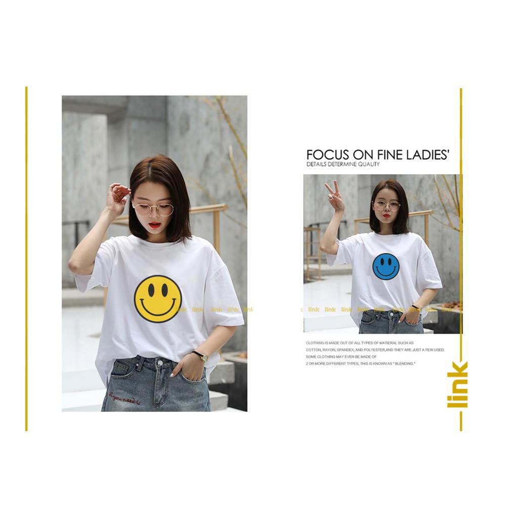 Áo thun nữ tay lỡ MẶT CƯỜI SMILE cute unisex