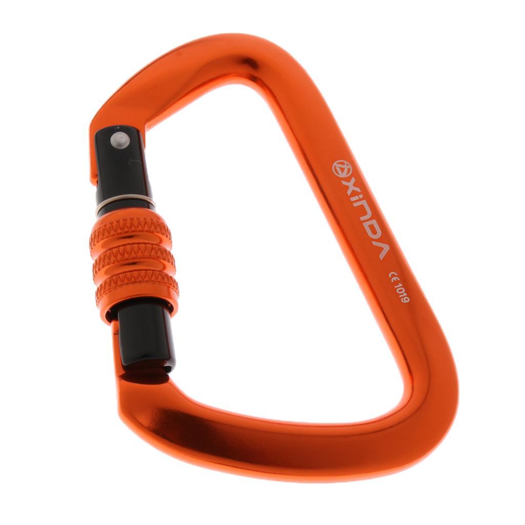 Figure 8 Descender Screw Locking Carabiner Rappelling Climbing Gear Hardware Orange