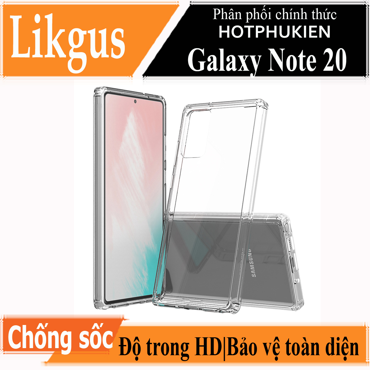Ốp lưng chống sốc trong suốt cho Samsung Galaxy Note 20 Likgus Crashproof giúp chống chịu mọi va đập - hàng nhập khẩu
