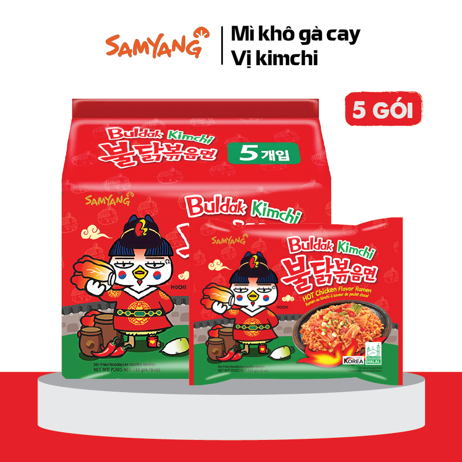 5 Gói mì khô gà cay kimchi Samyang