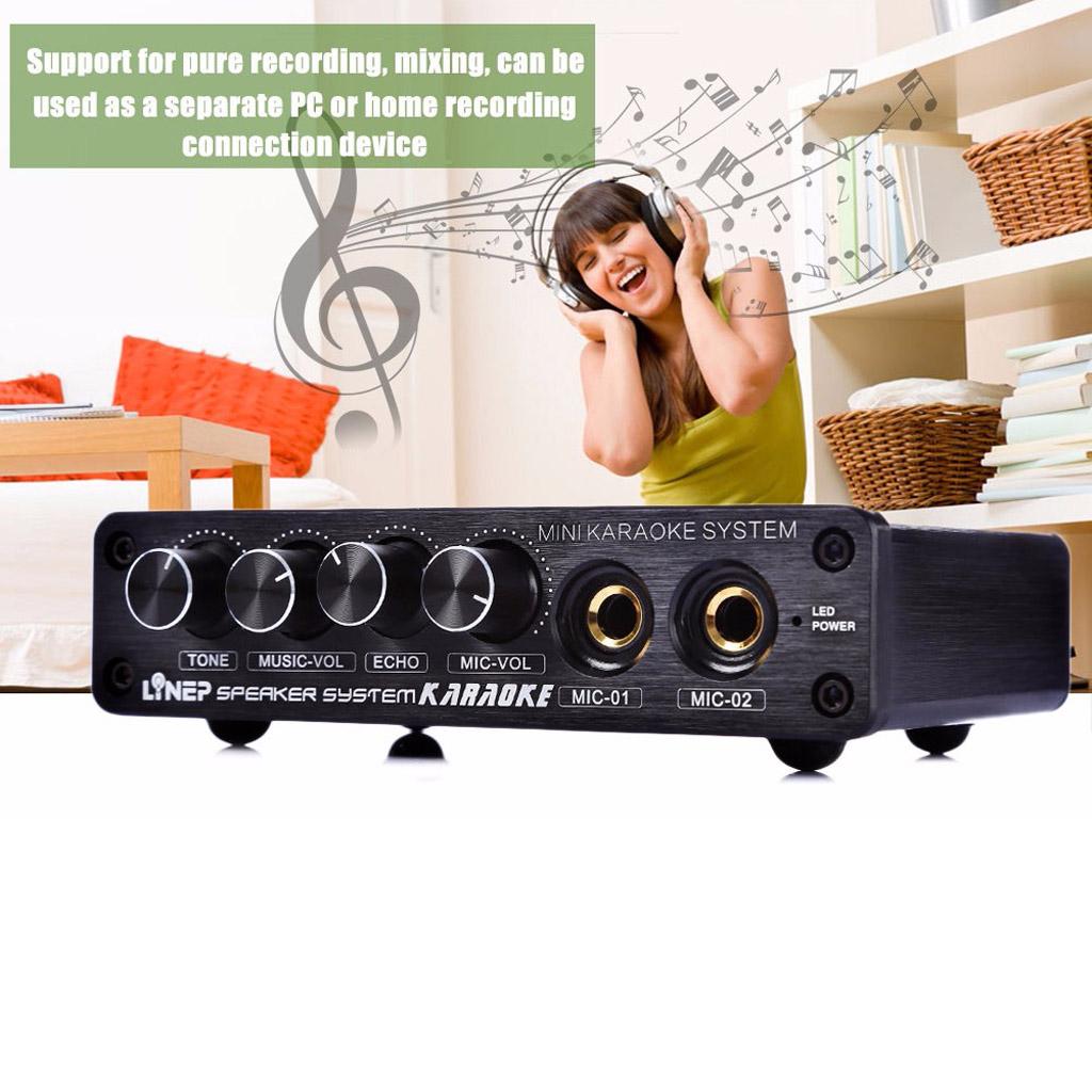 Professional 3 Channel Audio Mixer 12V with USB And Effects, for Home Theater