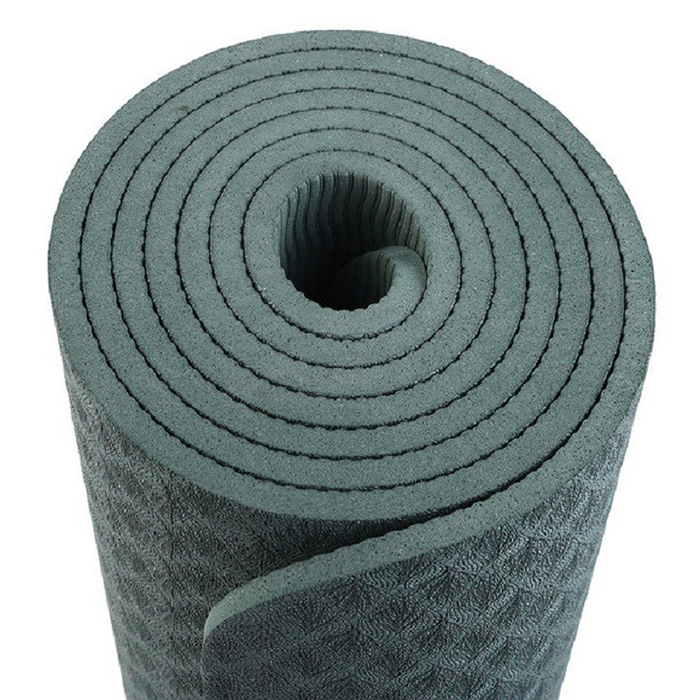 Thảm tập yoga TPE 8mm 1 lớp cao cấp (Xanh rêu) kèm túi và dây buộc