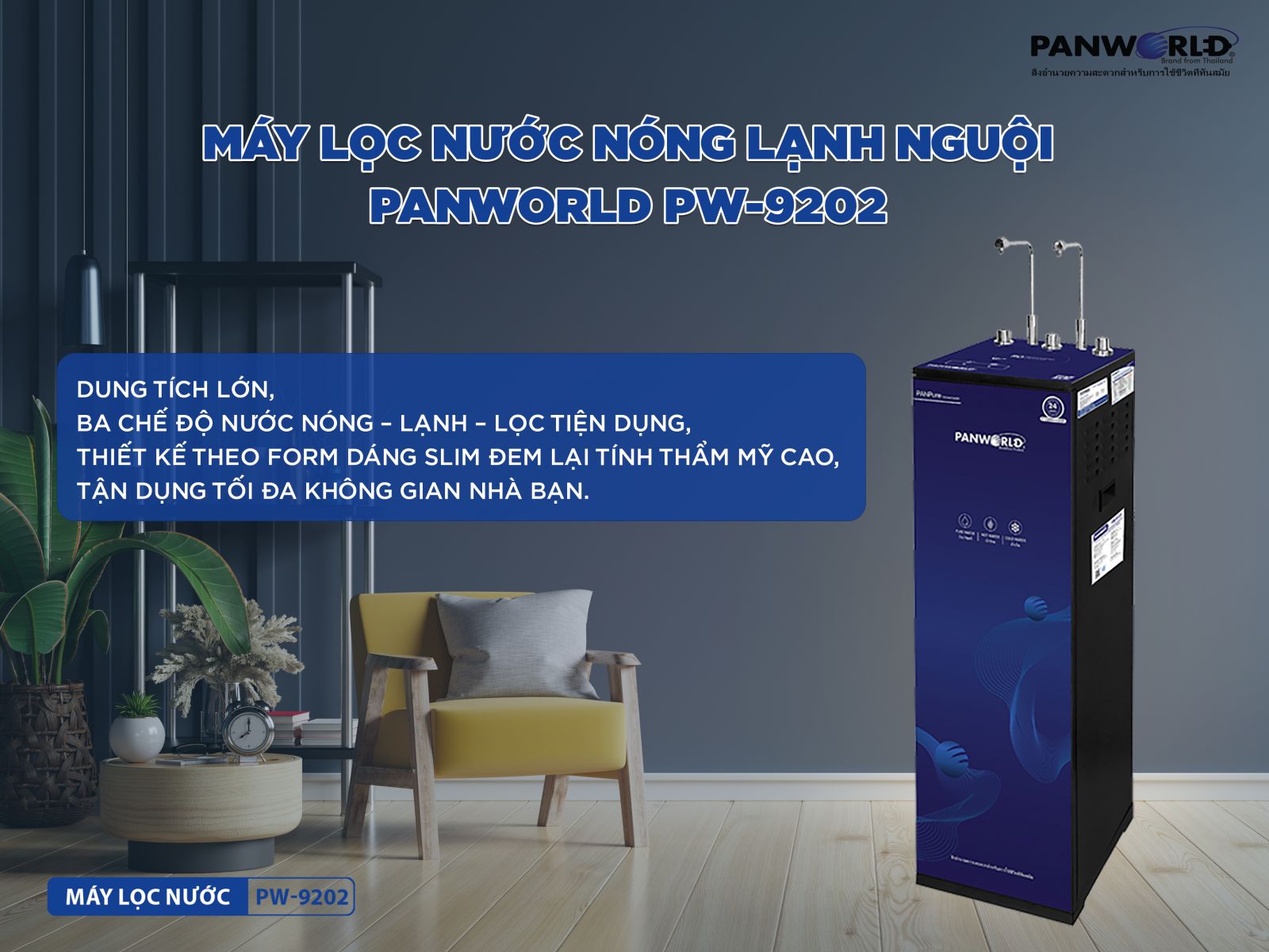 Máy lọc nước RO nóng lạnh nguội Panworld PW-9202 - Hàng chính hãng