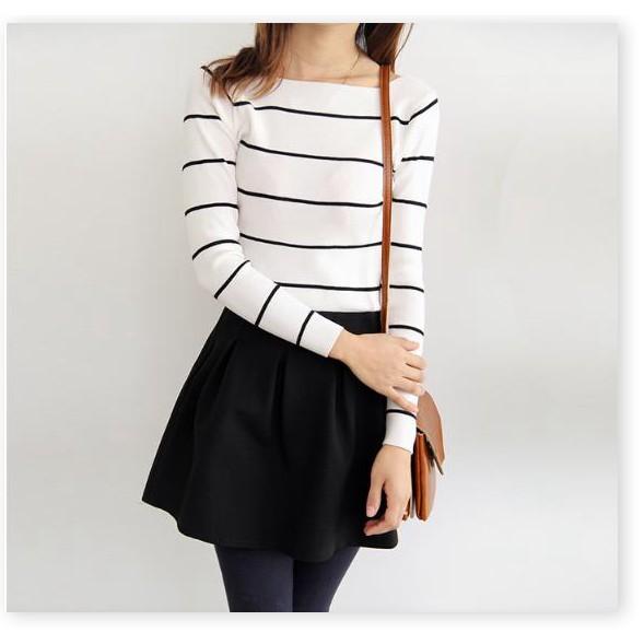 ÁO LEN NỮ SỌC DÀI HÀNG ĐẸP CHẤT XỊN