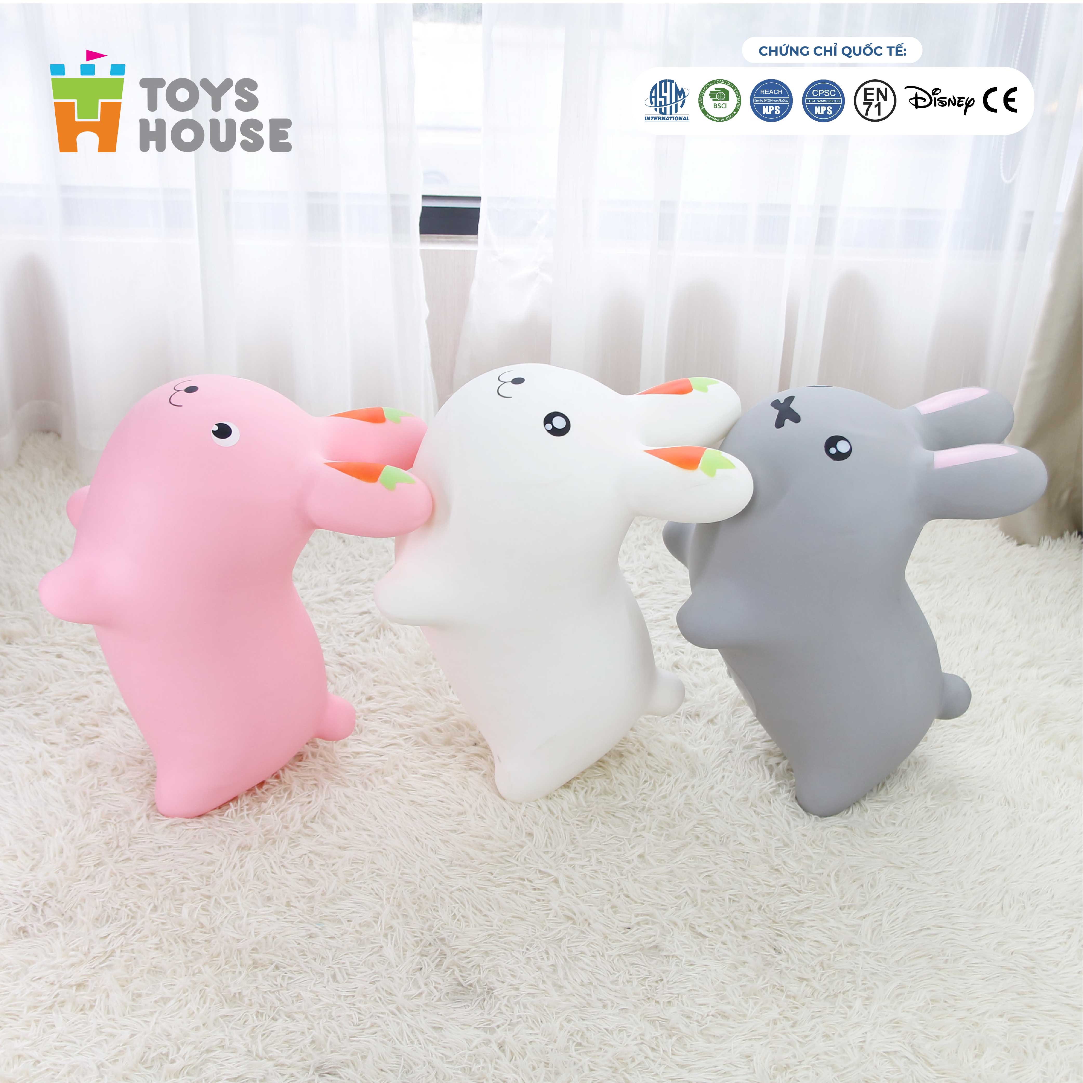 Thú nhún bơm hơi Toyshouse (KÈM BƠM)- Tiêu chuẩn xuất khẩu Mỹ (ASTM) và Châu Âu (EN71)- Đồ chơi vận động cho bé từ 8 tháng